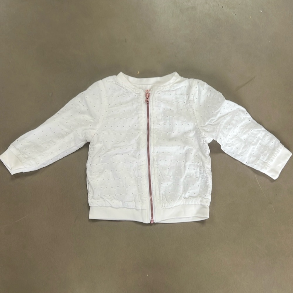 White Pointelle Spring Jacket